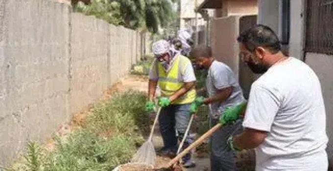 mutirão de limpeza no conjunto Jomafa