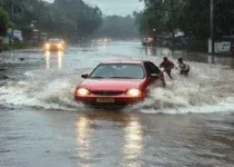 carro arrastado por enxurrada