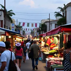 painel retrata feirantes