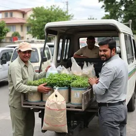 prefeitura mobiliza frota e inicia entrega de sementes