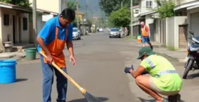 mutirão de limpeza e pavimentação em Feira de Santana